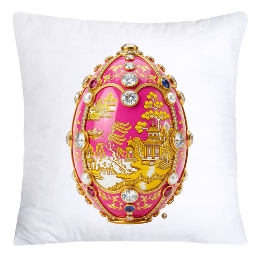Pink Willow 18x18 Chinoiserie Egg Pillow Covers-4561