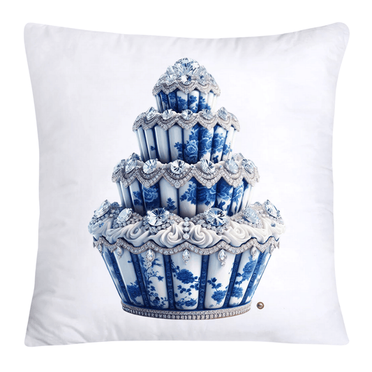 Blue Willow Chinoiserie Cupcake Throw Pillow Covers 18X18-3528