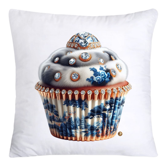 Blue Willow Chinoiserie Cupcake Throw Pillow Covers 18X18-4662