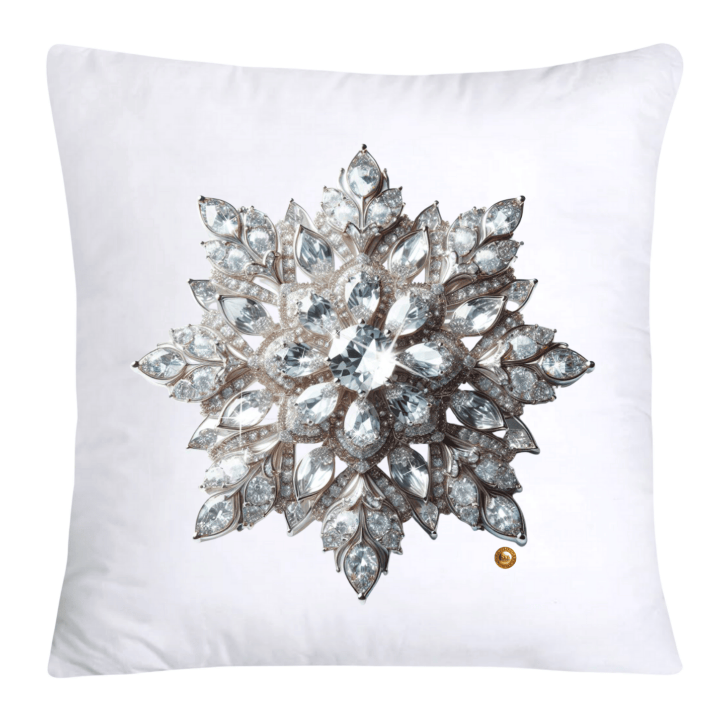 Sparkling Diamond Brooch/Pin Pillow Covers-4775