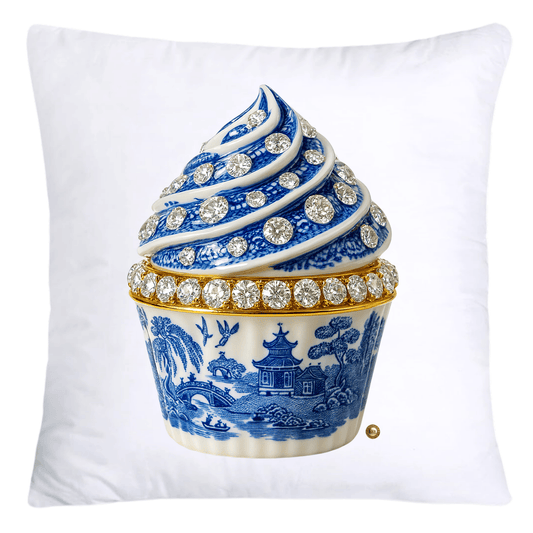 Blue Willow 18x18 Chinoiserie Cupcake Throw Pillow Covers-4539