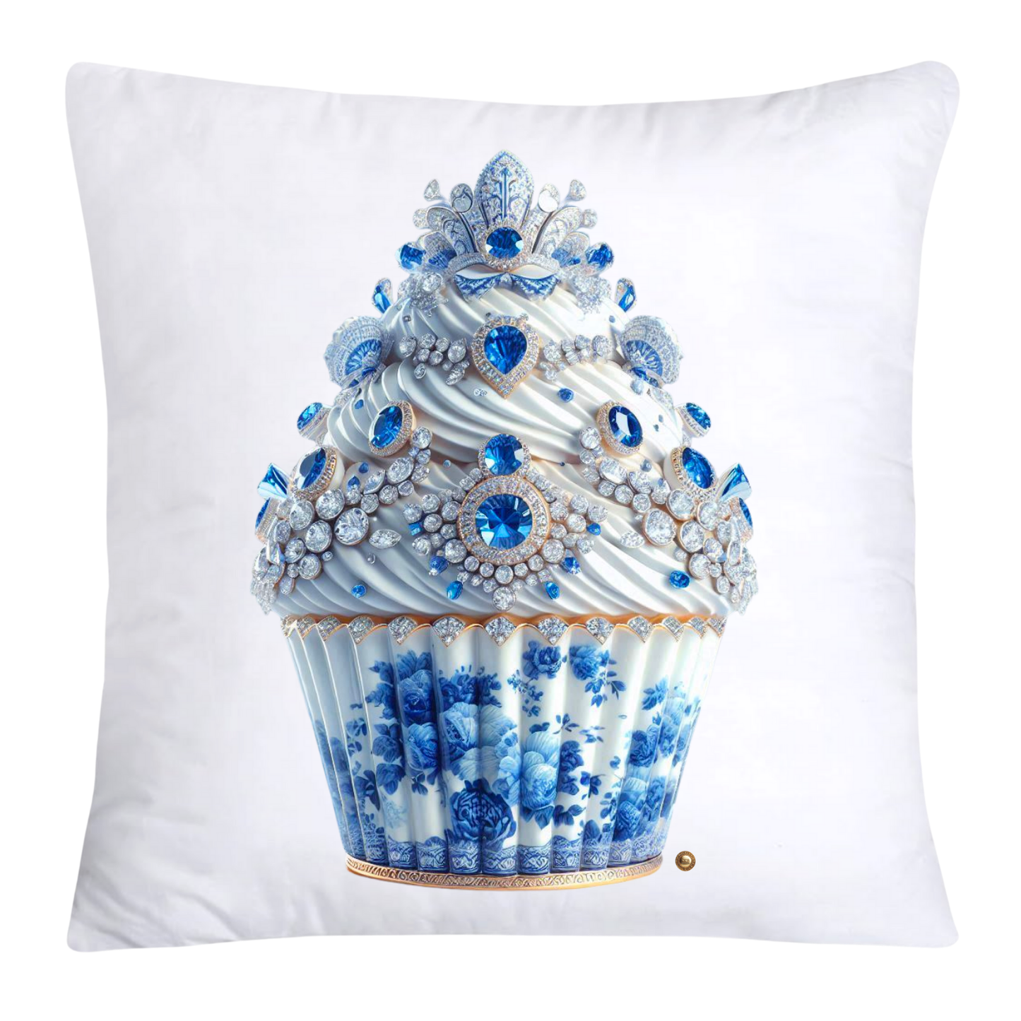 Blue Willow Chinoiserie Cupcake Throw Pillow Covers 18X18-3540