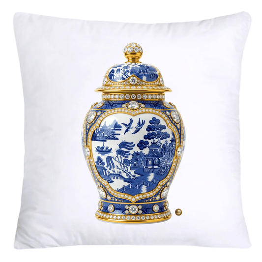 Blue and White Willow Ginger Jar 18x18 Pillow Covers-5298