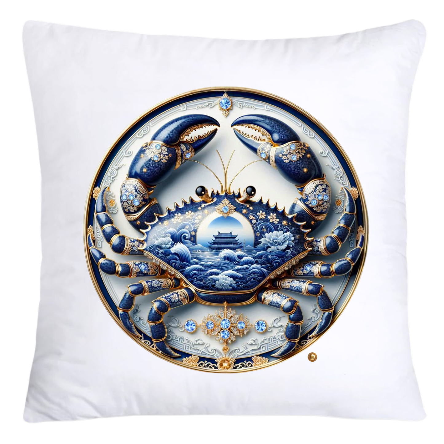 Blue Willow Stunning Crab Pillow Covers-5600