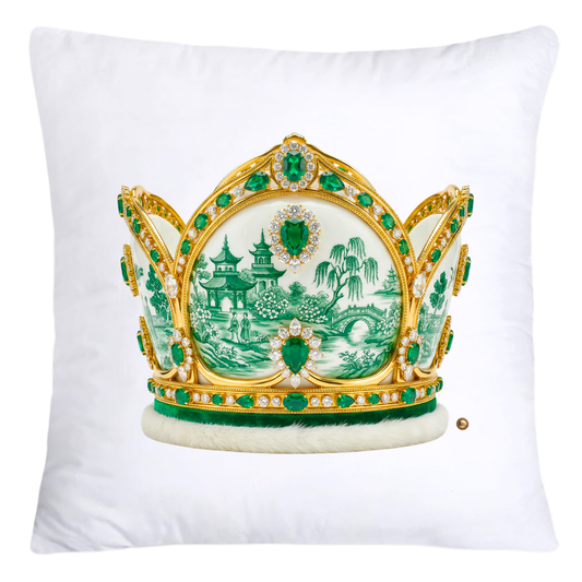 Green Willow Royal King/Queen Crown Pillow Covers-4411