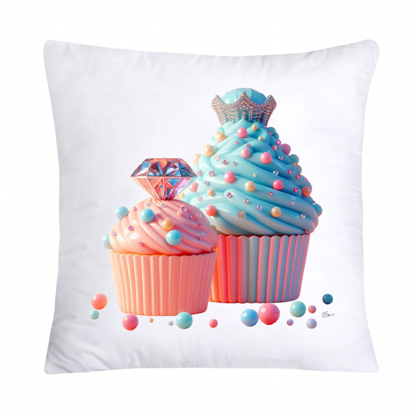 18x18 Pastel Cupcakes Donuts and Candy Pillow Covers-685