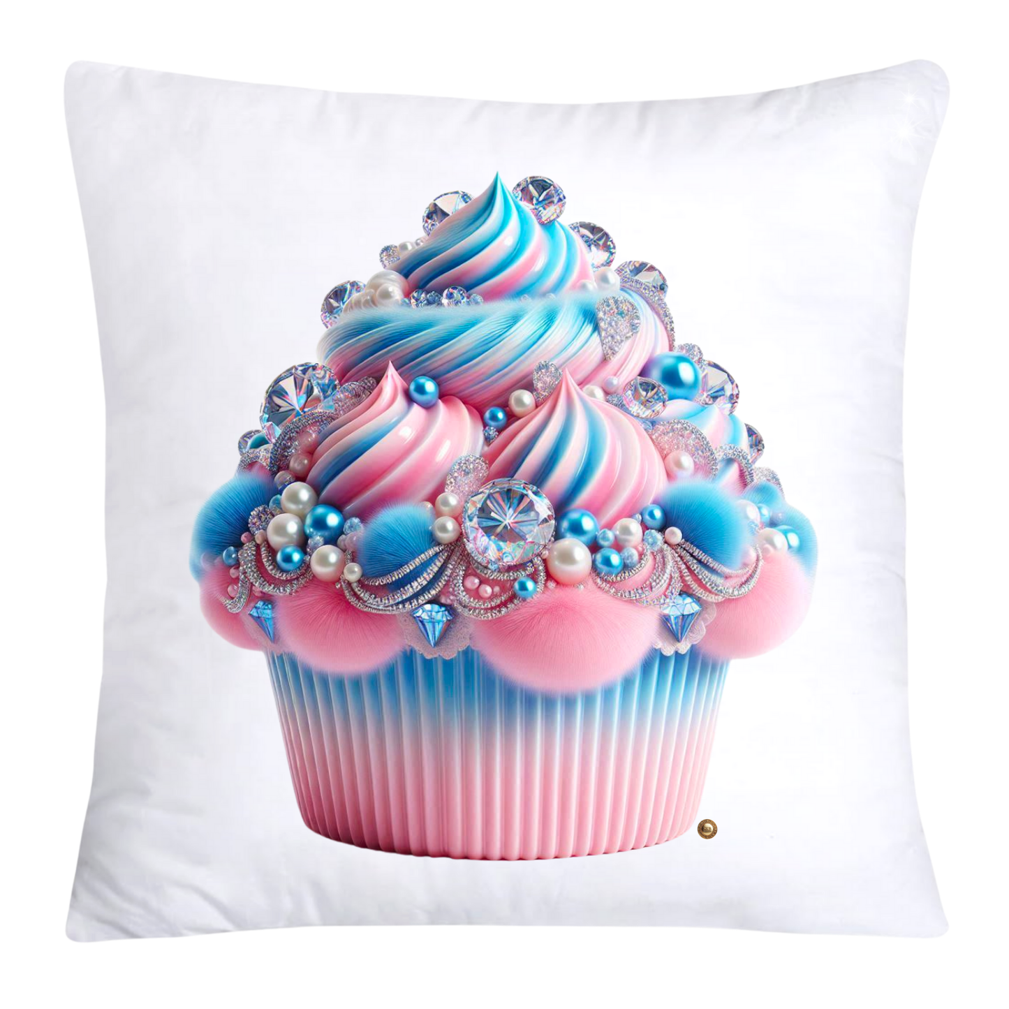 Cotton Candy Pink and Blue Cupcake Pillow Covers-3280