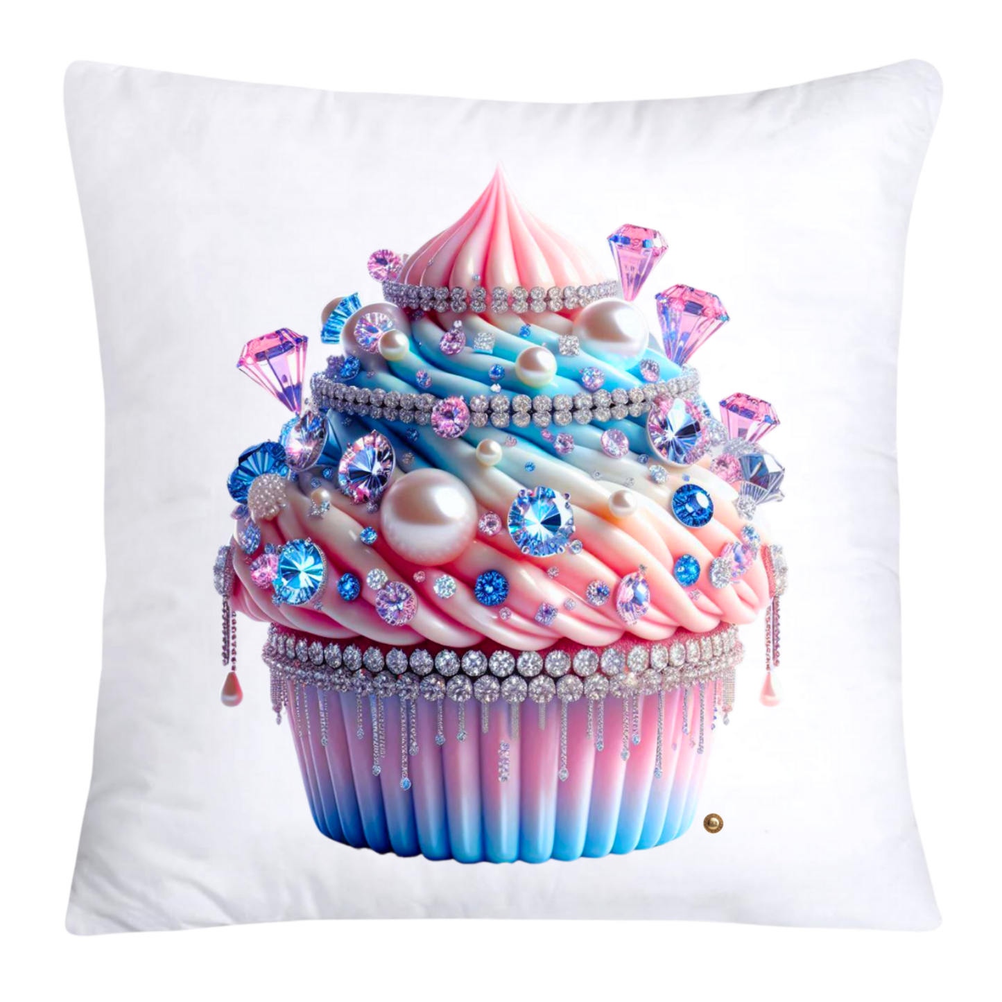 Cotton Candy Pink and Blue Cupcake Pillow Covers-3249