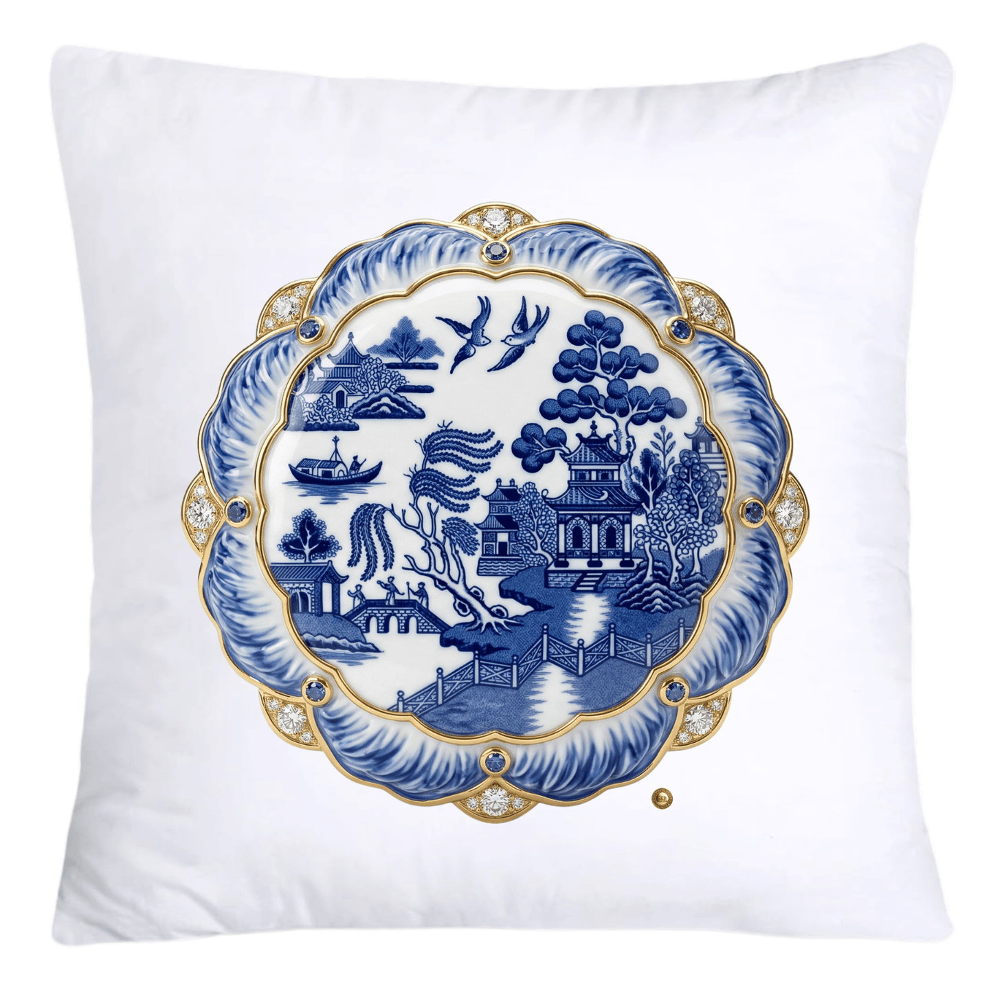 Blue Willow Whimsical Donut Throw Pillow Covers 18X18-4426