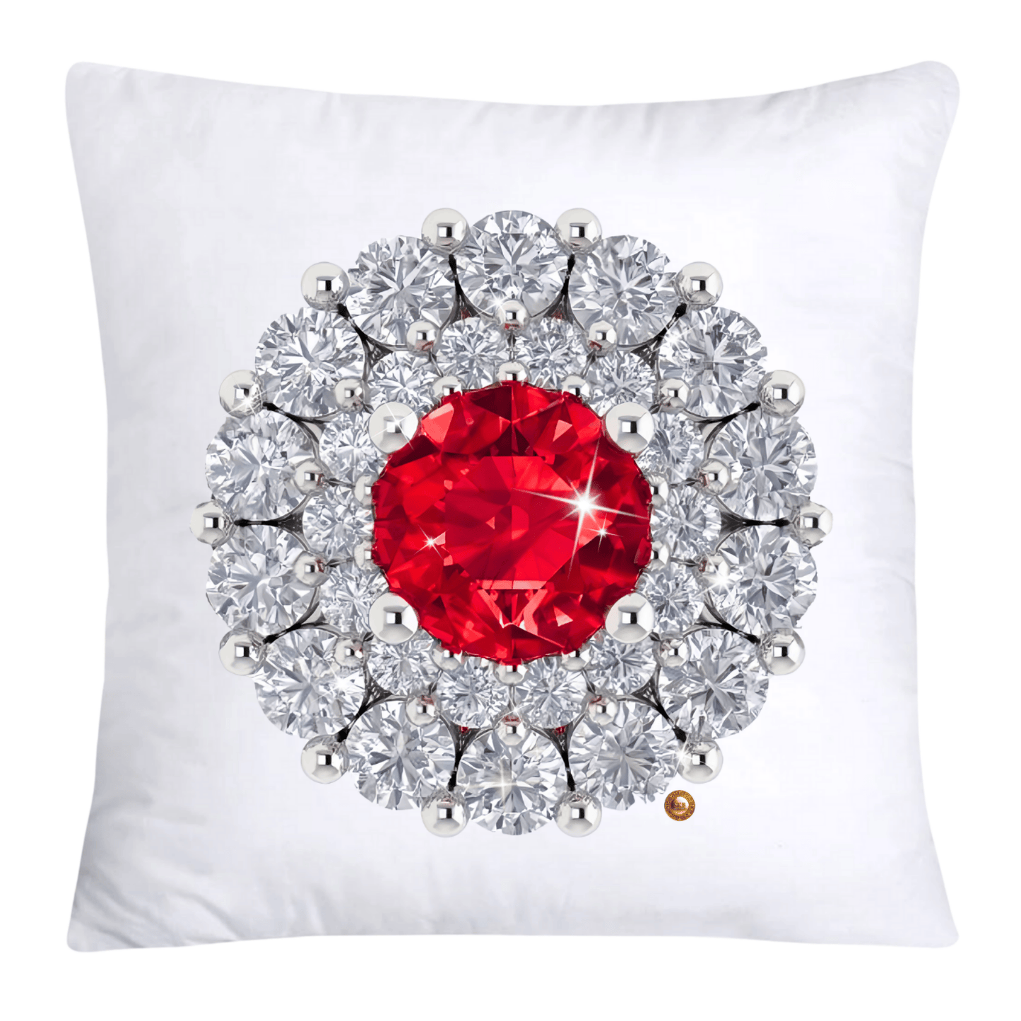 Dazzling Diamond Broach/Pin Pillow Covers 18x18-4247