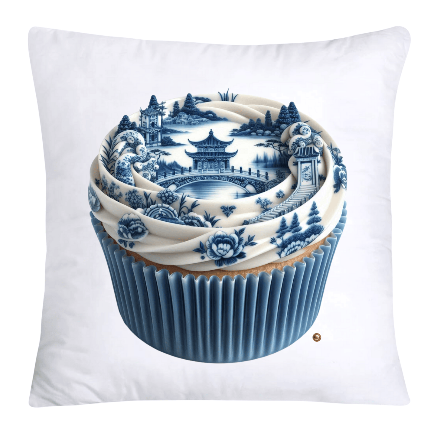 Blue Willow 18x18 Chinoiserie Cupcake Throw Pillow Covers-3783