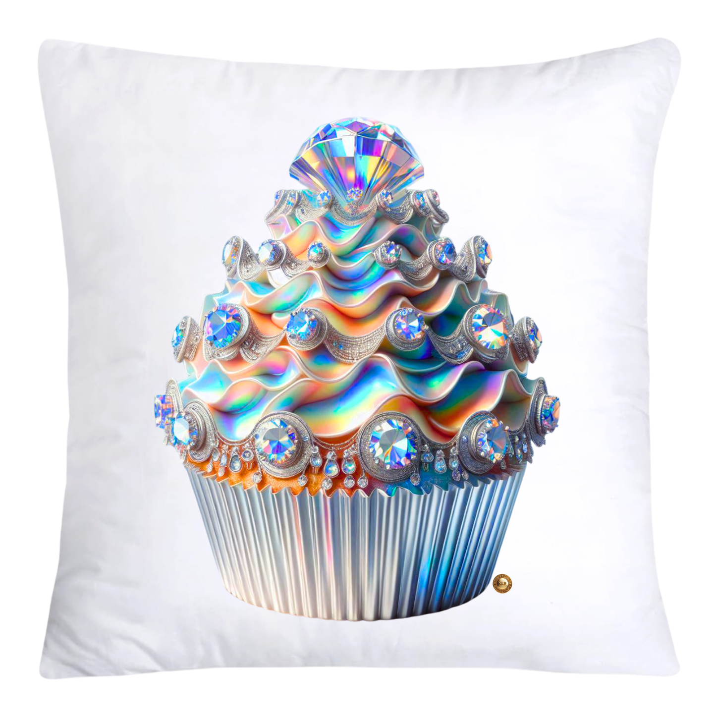 Silver Iridescent Royal Cupcake Pillow Covers 18x18-4633