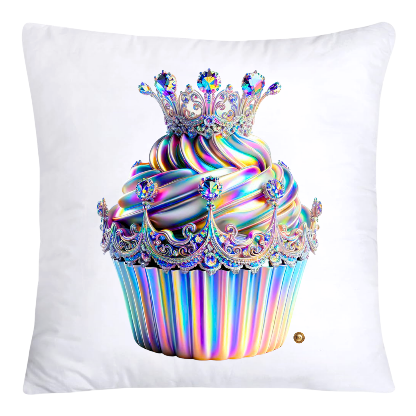 Silver Iridescent Royal Cupcake Pillow Covers 18x18-4647
