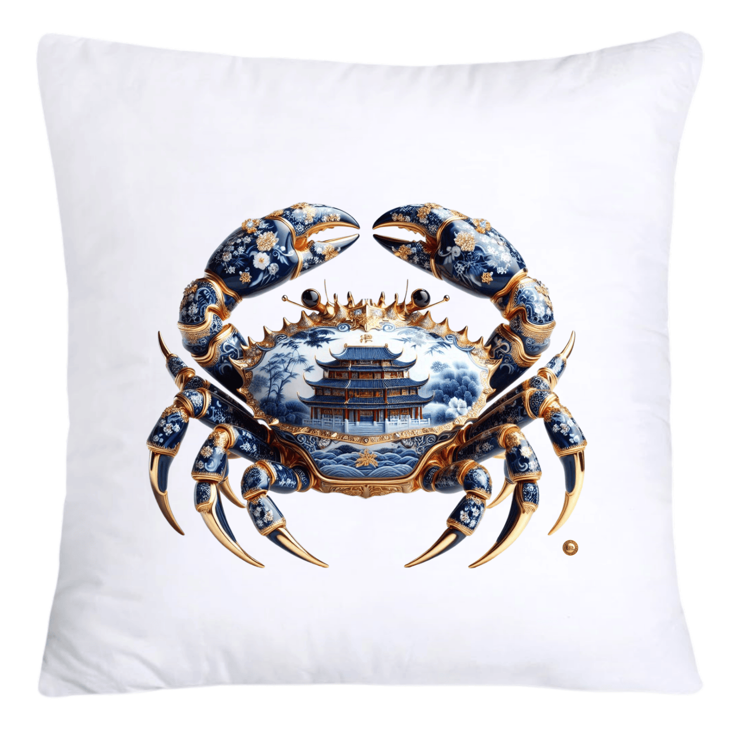 Blue Willow Stunning Crab Pillow Covers-5580