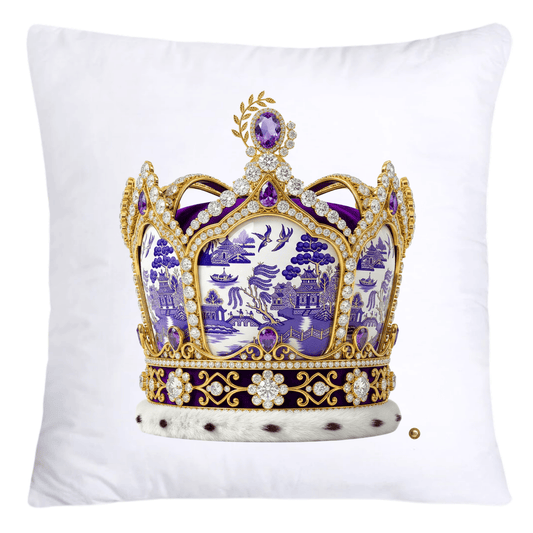 Purple Willow Royal King/Queen Crown Pillow Covers-4408