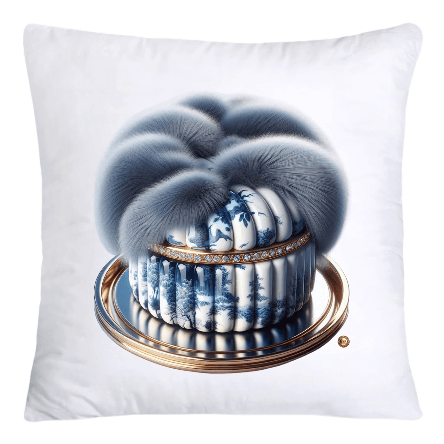 Blue Willow Chinoiserie Cupcake Throw Pillow Covers 18X18-4679