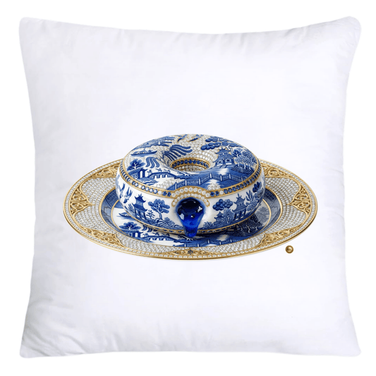 Blue Willow Whimsical Donut Throw Pillow Covers 18X18-4428