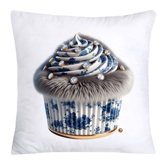 Blue Willow Chinoiserie Cupcake Throw Pillow Covers 18X18-4844