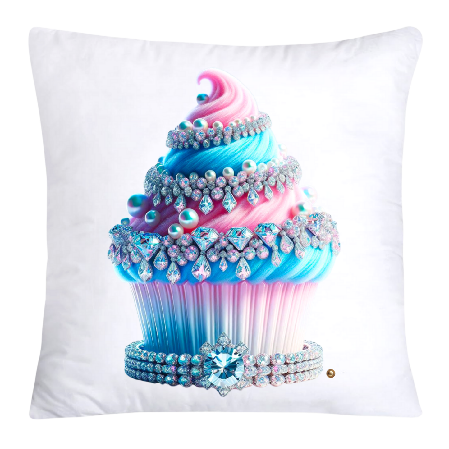 Cotton Candy Pink and Blue Cupcake Pillow Covers-3262