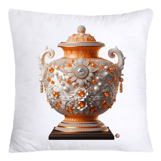 Orange and White Willow Vase Pillow Covers-5333