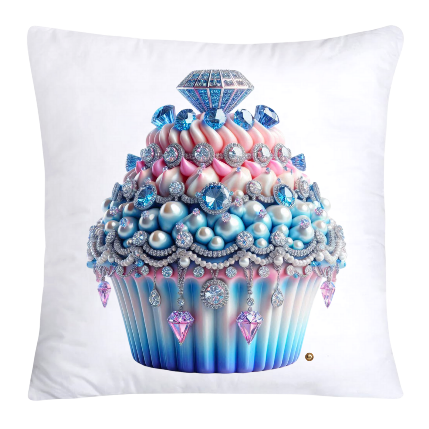 Cotton Candy Pink and Blue Cupcake Pillow Covers-3255