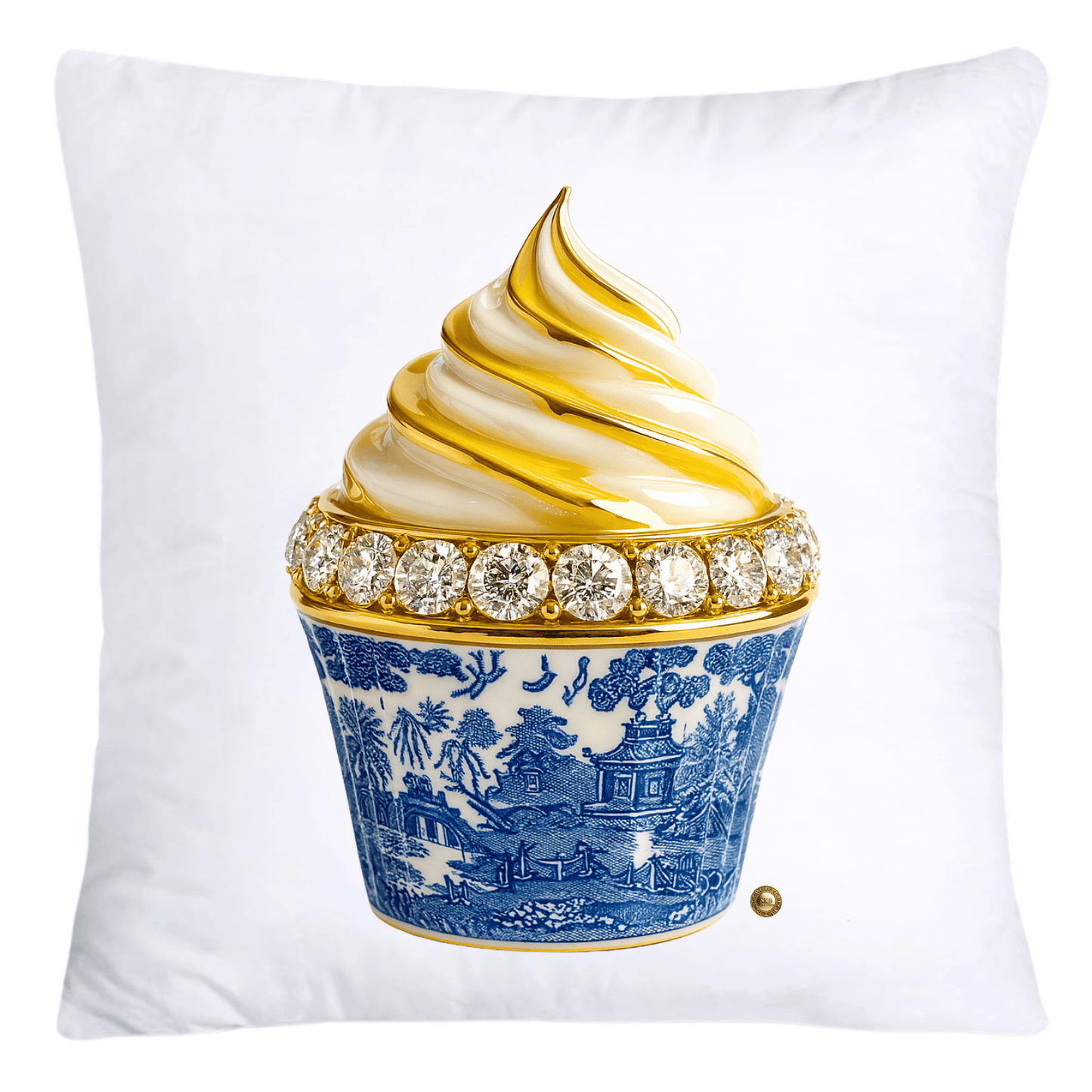 Blue Willow 18x18 Chinoiserie Cupcake Throw Pillow Covers-4525