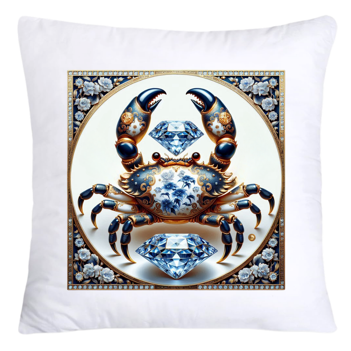 Blue Willow Stunning Crab Pillow Covers-5598