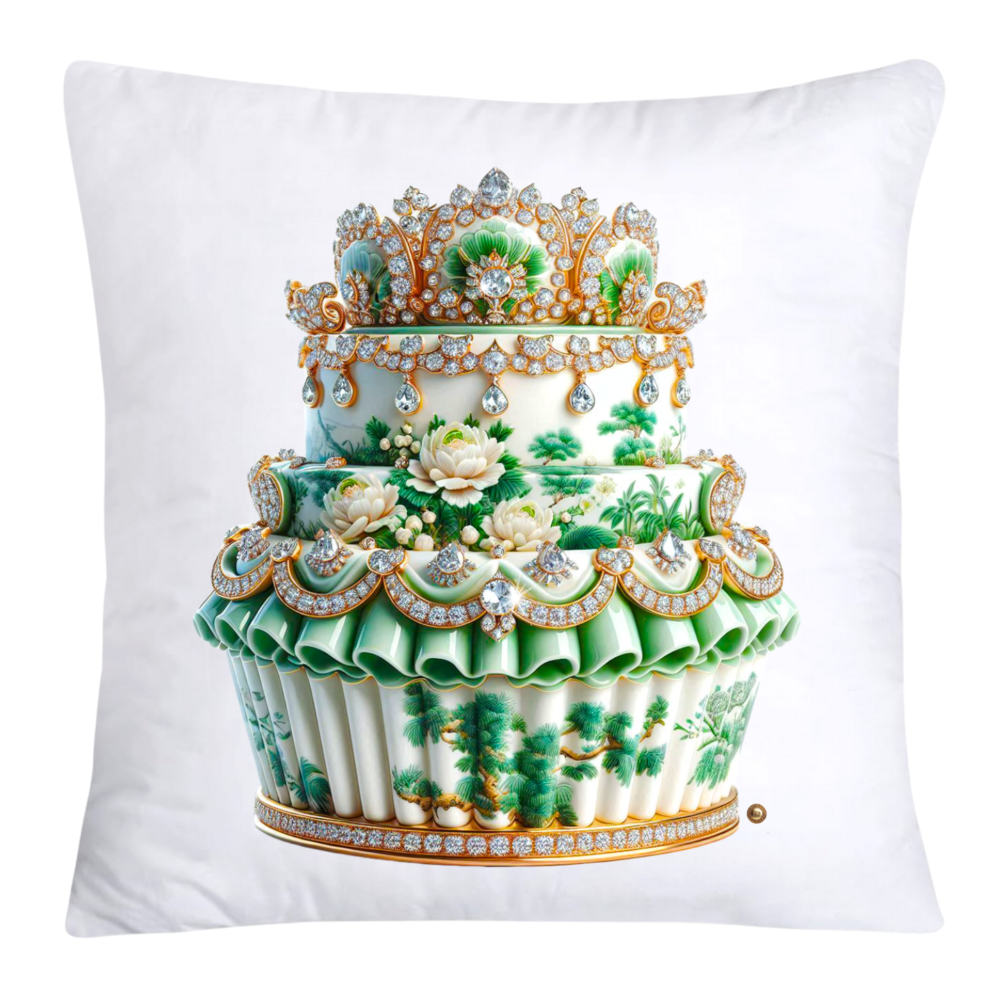 Classic Green Willow Cupcake Pillow Covers 18x18-3324