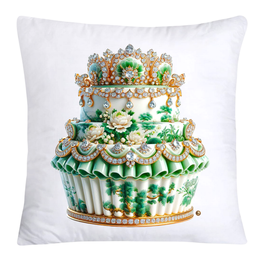 Classic Green Willow Cupcake Pillow Covers 18x18-3324