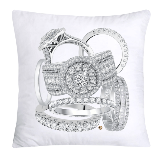 Sparkling Diamond Silver Engagement Wedding Rings Throw Pillow Covers-4265