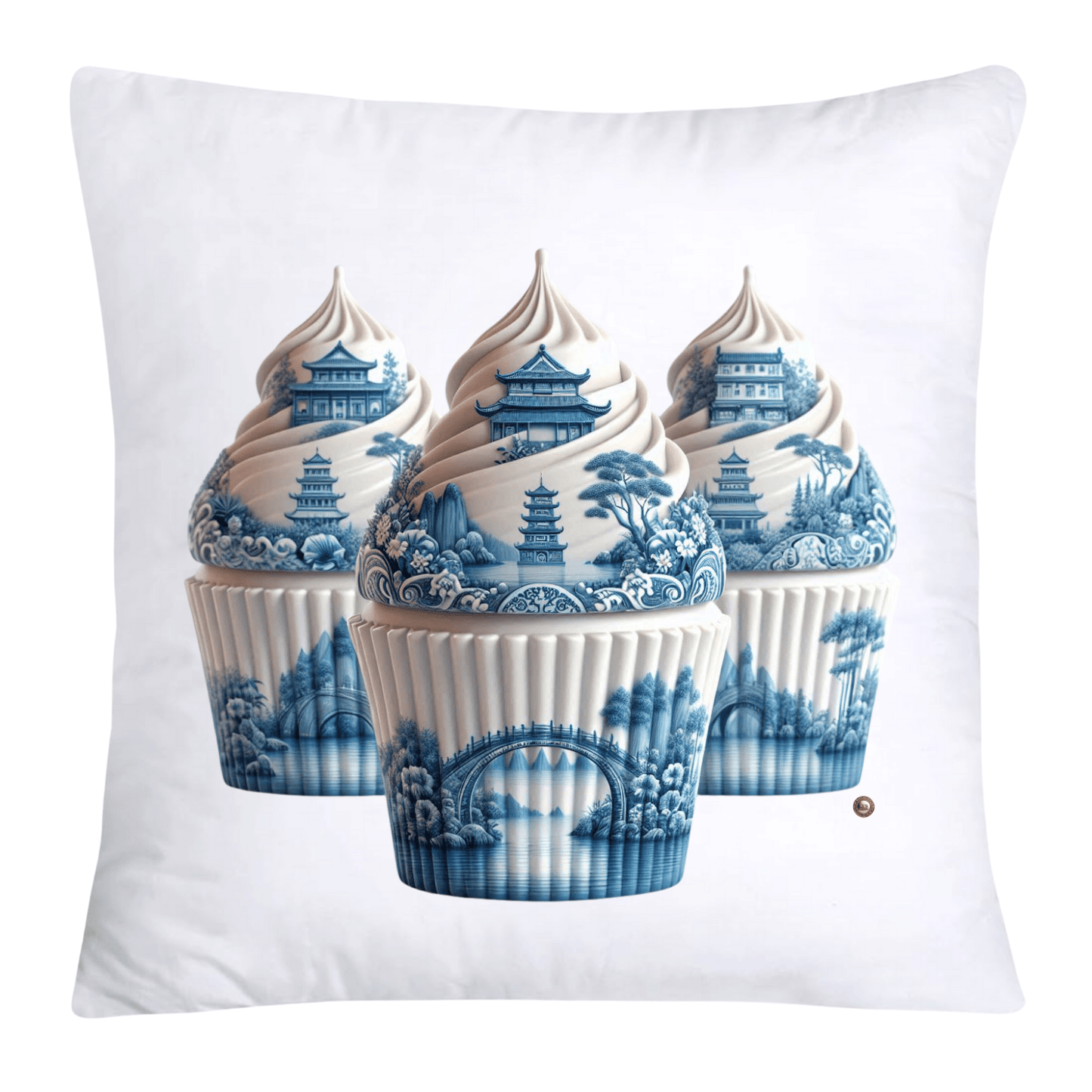 Blue Willow 18x18 Chinoiserie Cupcake Throw Pillow Covers-3772