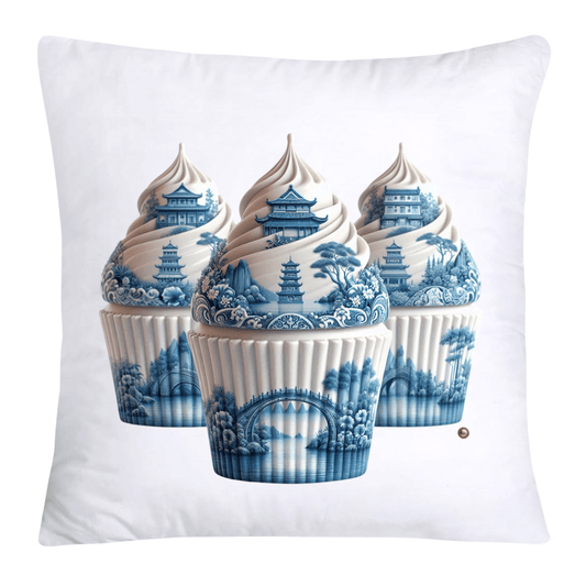 Blue Willow 18x18 Chinoiserie Cupcake Throw Pillow Covers-3772