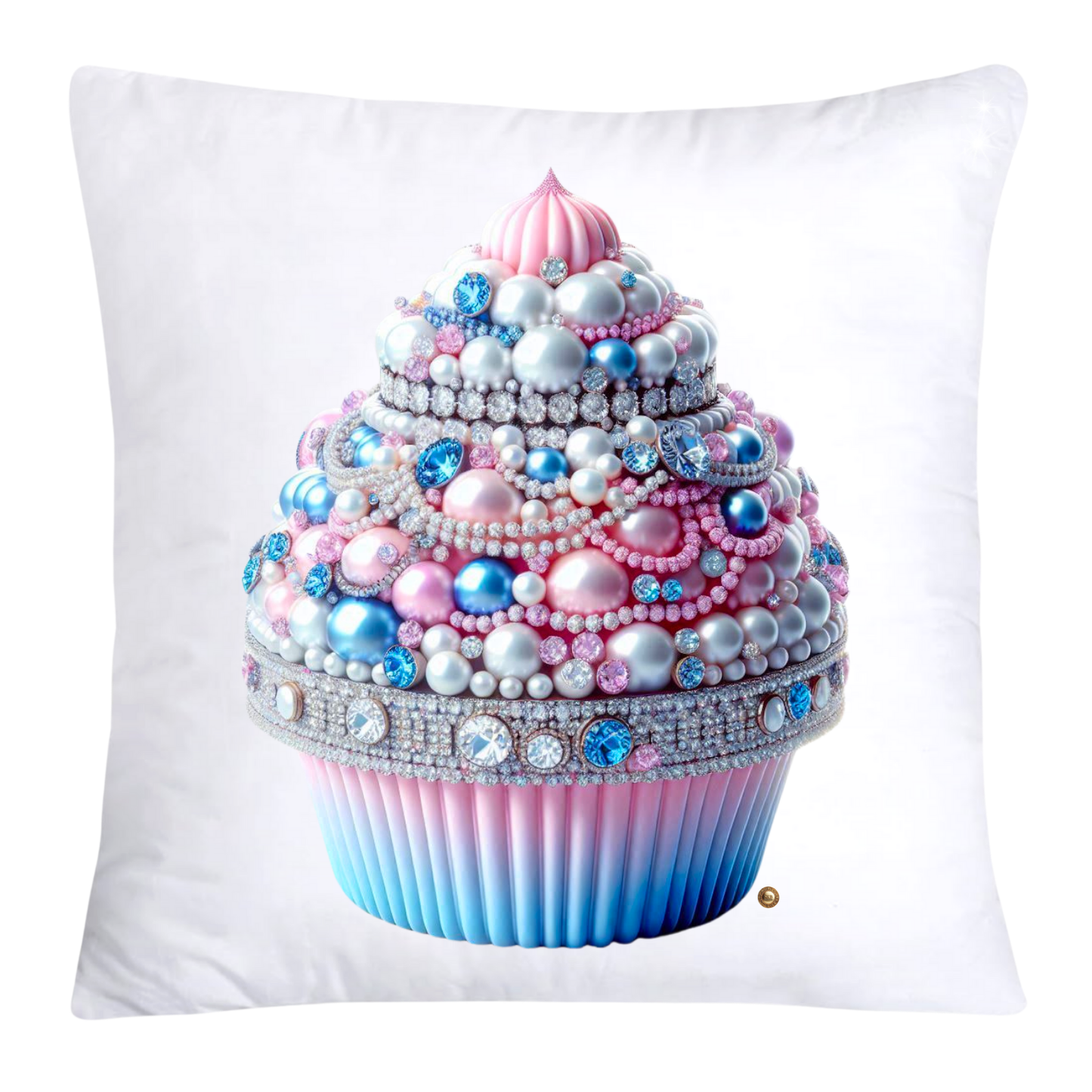 Cotton Candy Pink and Blue Cupcake Pillow Covers-3275
