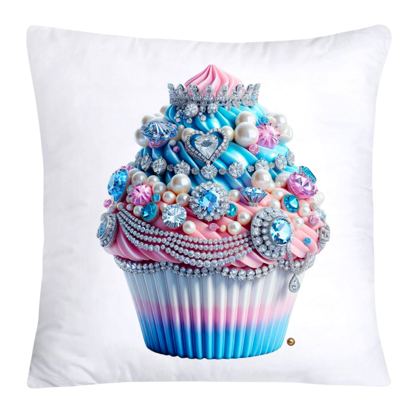 Cotton Candy Pink and Blue Cupcake Pillow Covers-3259