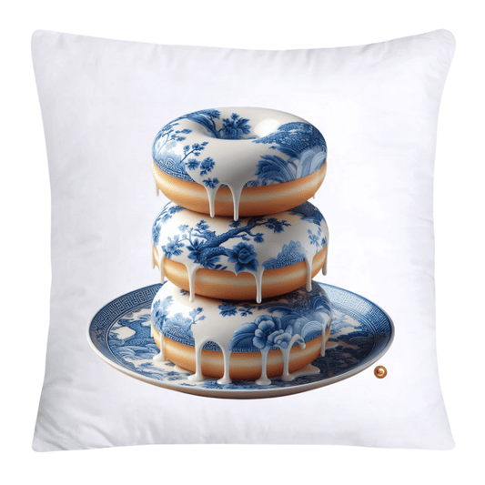 Blue Willow Whimsical Donut Throw Pillow Covers 18X18-4432
