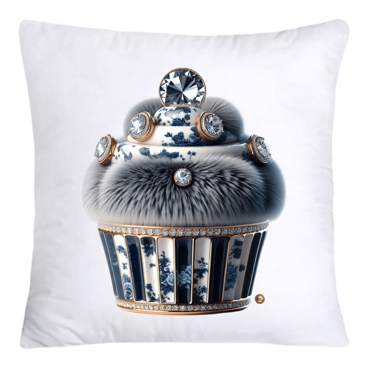 Blue Willow Chinoiserie Cupcake Throw Pillow Covers 18X18-4684