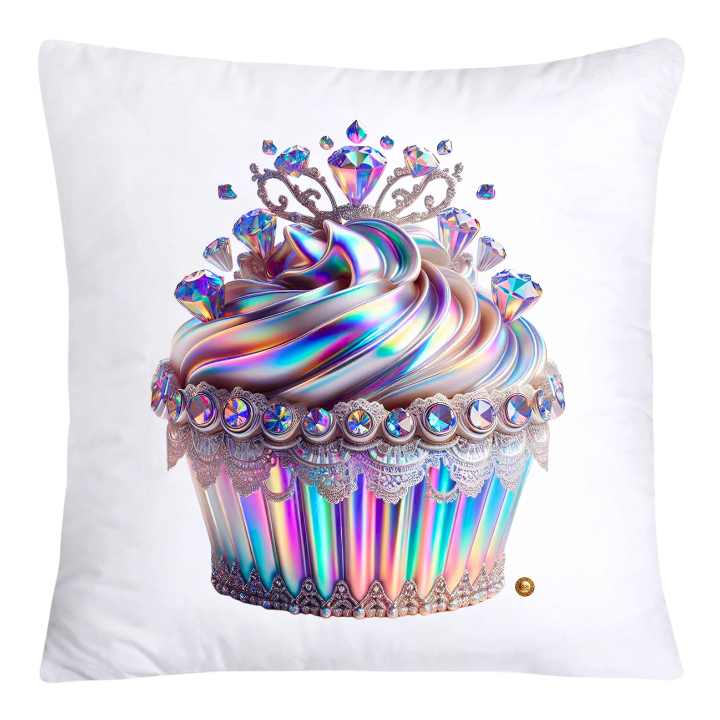 Silver Iridescent Royal Cupcake Pillow Covers 18x18-4649
