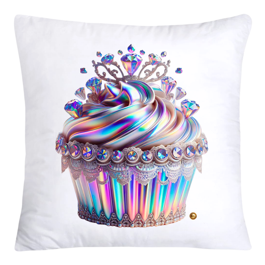 Silver Iridescent Royal Cupcake Pillow Covers 18x18-4649