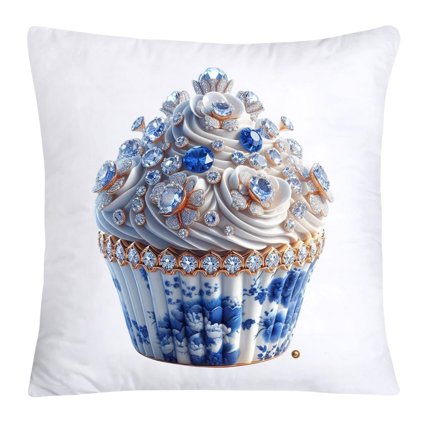 Blue Willow Chinoiserie Cupcake Throw Pillow Covers 18X18-3563