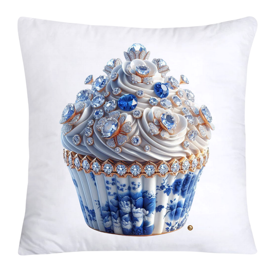 Blue Willow Chinoiserie Cupcake Throw Pillow Covers 18X18-3563