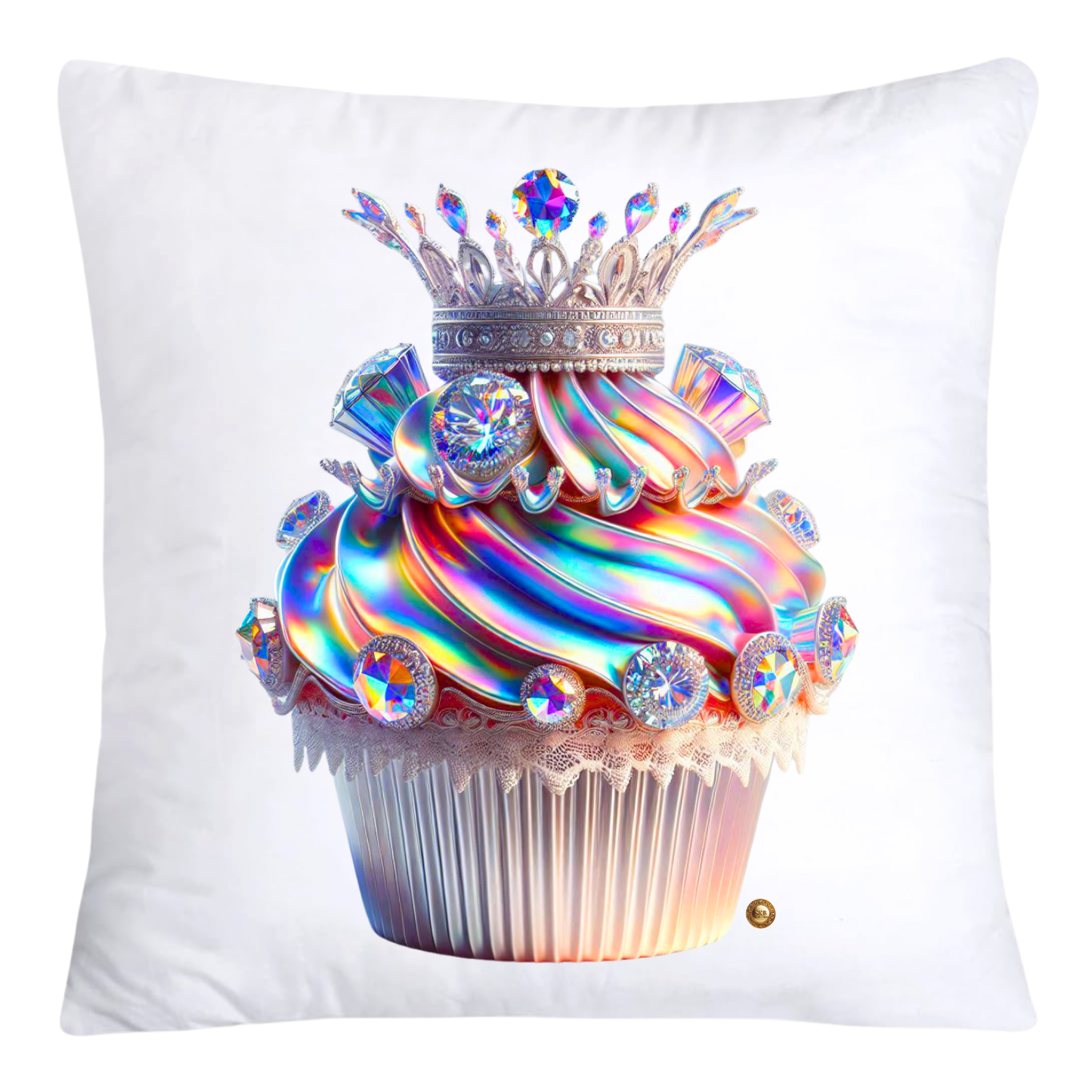Silver Iridescent Royal Cupcake Pillow Covers 18x18-4627