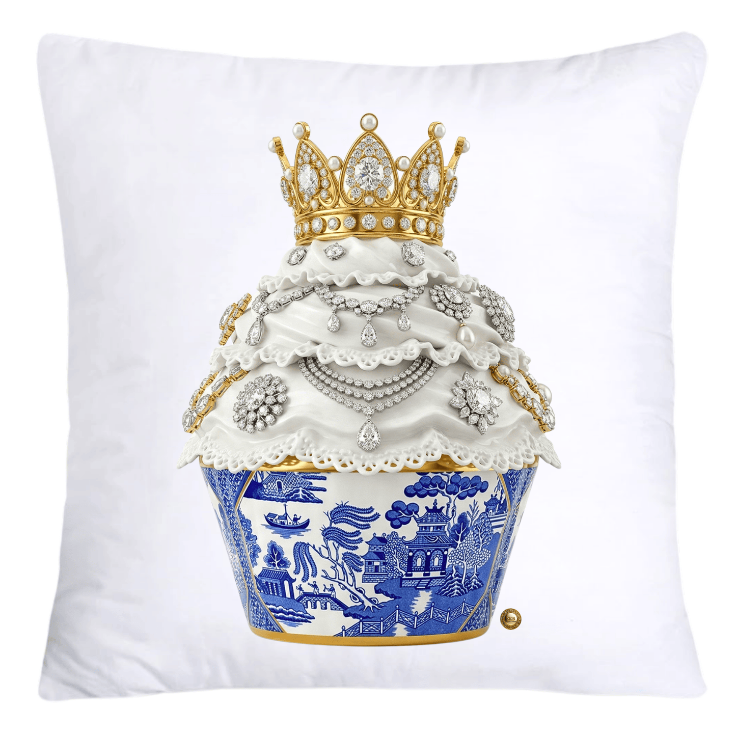 Blue Willow 18x18 Chinoiserie Cupcake Throw Pillow Covers-4543