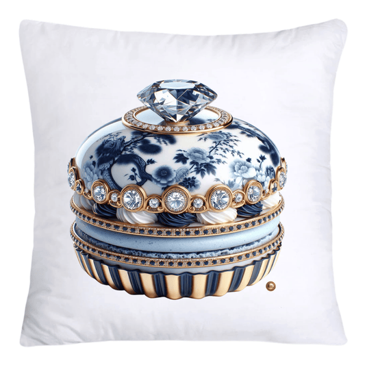 Blue Willow Chinoiserie Macaroon Throw Pillow Covers 18X18-4695
