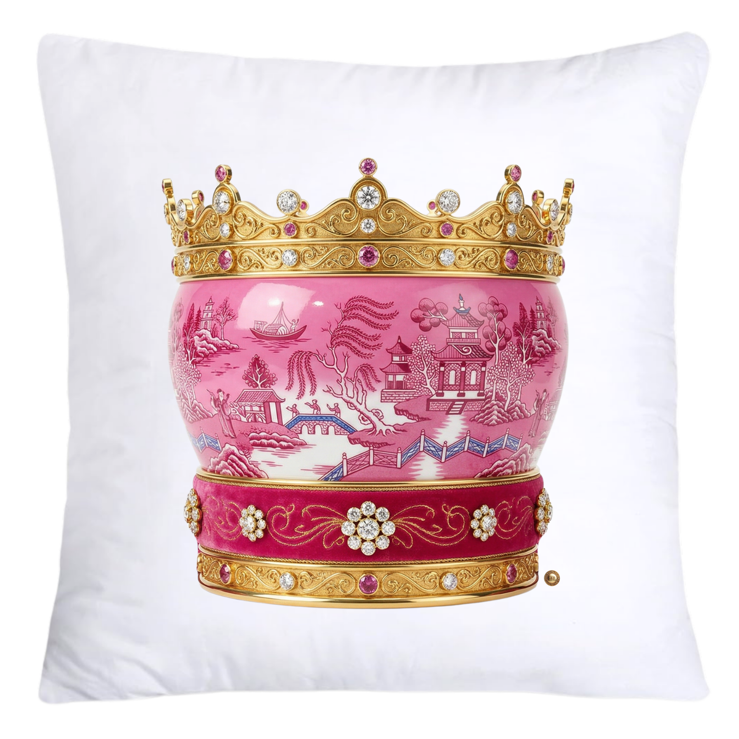 Pink Willow Royal King/Queen Crown Pillow Covers-4386