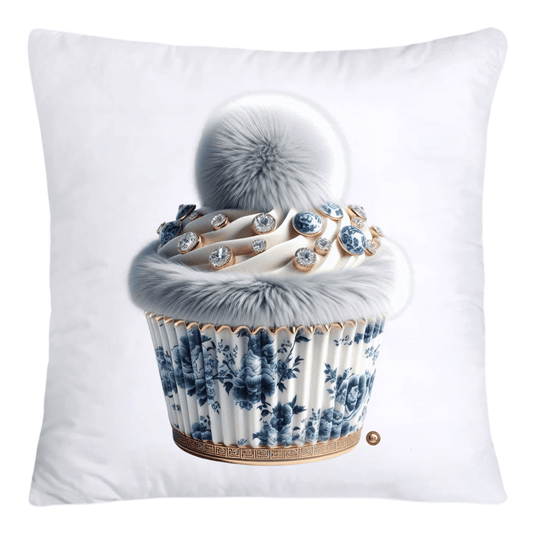 Blue Willow Chinoiserie Cupcake Throw Pillow Covers 18X18-4672