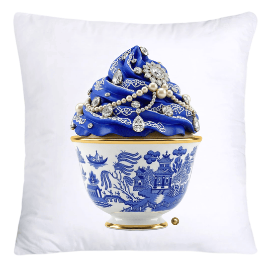 Blue Willow 18x18 Chinoiserie Cupcake Throw Pillow Covers-4544