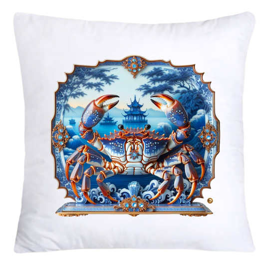 Blue Willow Stunning Crab Pillow Covers-5599