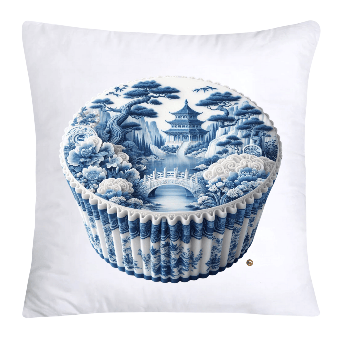 Blue Willow 18x18 Chinoiserie Cupcake Throw Pillow Covers-3774