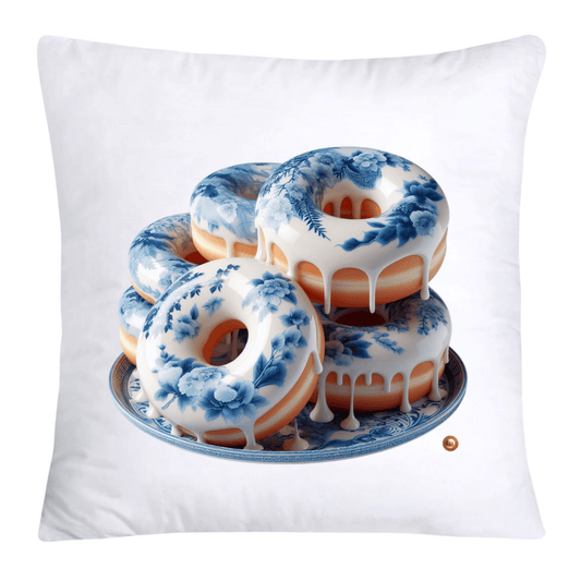 Blue Willow Whimsical Donut Throw Pillow Covers 18X18-4438