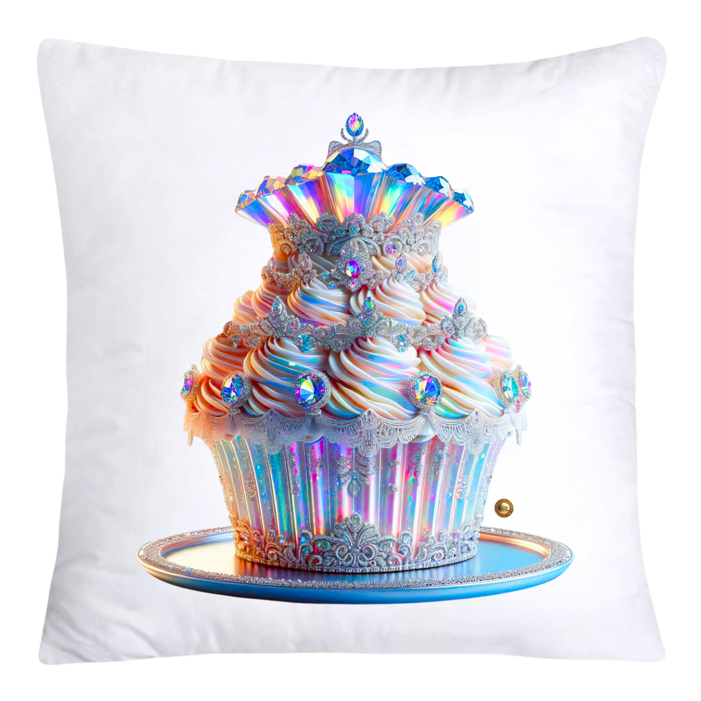 Silver Iridescent Royal Cupcake Pillow Covers 18x18-4631